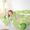 thumbnail image 4 of Feelyou Child Cartoon Rainbow Full Size Comforter Sets, Cloud Sun Green Bedding Sets, 3pcs, 4 of 8