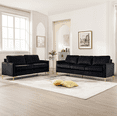 thumbnail image 5 of Dinosisco 85" Sofa Couch for Living Room, Modern Upholstered 3-Seater Couch in Black Velvet, 5 of 6
