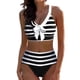 thumbnail image 2 of Trajes de baño Amzcrzy Tankini para mujer, trajes de baño, trajes de baño, bikini con control de abdomen para mujer, moda de primavera 2025, conjunto de mono de bikini de color sólido, negro, M, 2 of 3