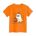 thumbnail image 4 of enyan Girl Halloween Shirt Pumpkin T-Shirt Kids Halloween Cotton Short Sleeve Cute Graphic Tee Top Halloween Tshirts Girls(Orange,3-4 Years), 4 of 6