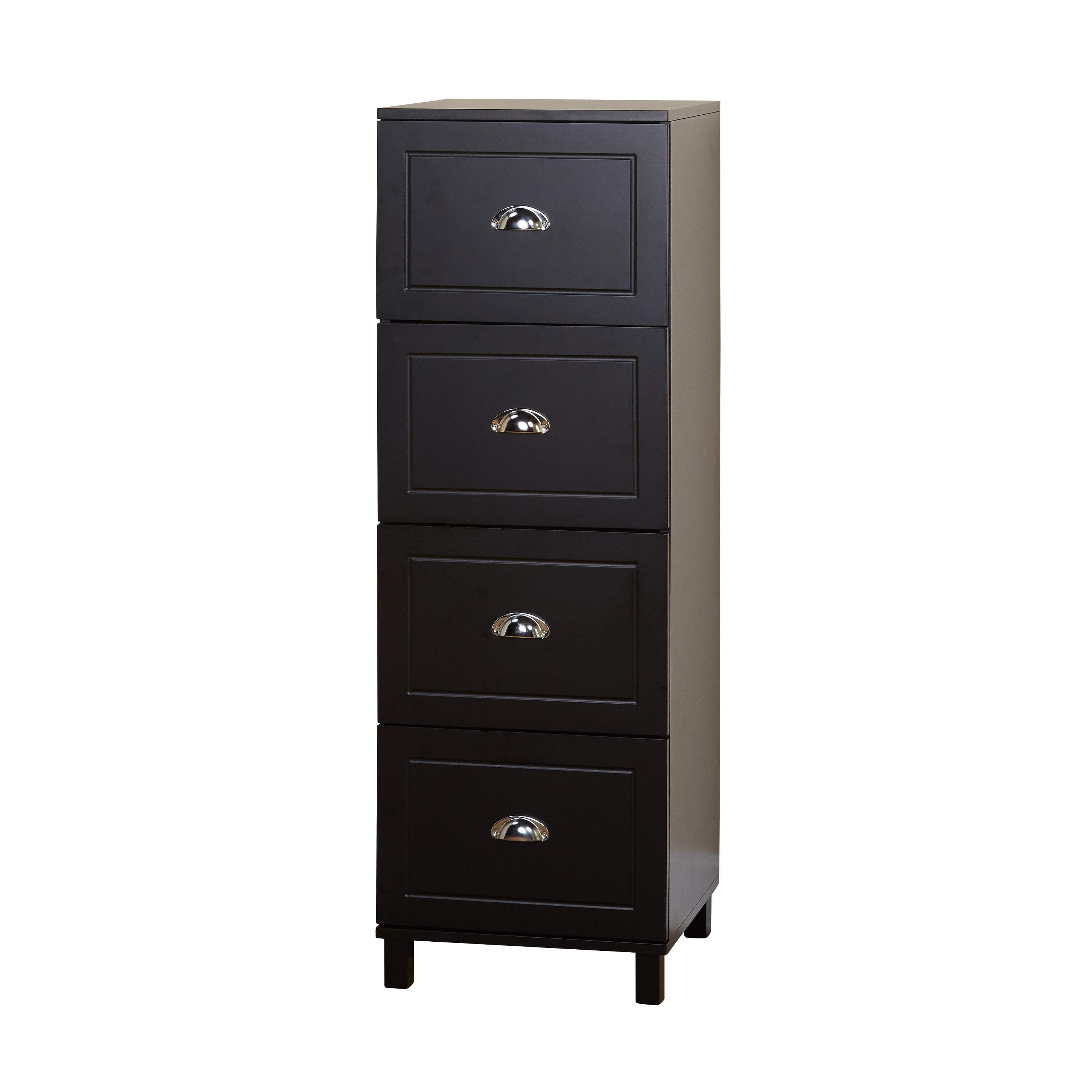 Bradley 4 Drawer Vertical Wood Filing Cabinet Black Walmart Com