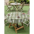 thumbnail image 3 of Outdoor Tablecloth with Umbrella Hole and Zipper, Sage Green Plaid Round Table Cloth 54 Inch Waterproof Tablecloth, Modern Art Checkered Farmhouse Picnic Table Cover for Patio Camping, 3 of 7