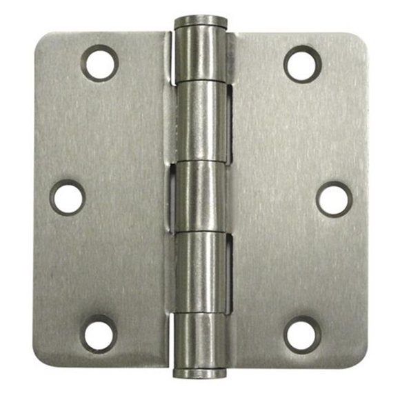 Deltana S35R4HD15 3.5 x 3.5 x 0.25 in. Heavy Duty Radius Hinge- Satin Nickel - Steel - Pack of 2