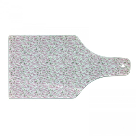 Floral Cutting Board, Spring Pattern of Ranunculus Flowers Wedding Party, Decorative Tempered Glass Cutting and Serving Board, in 3 Sizes, by Ambesonne