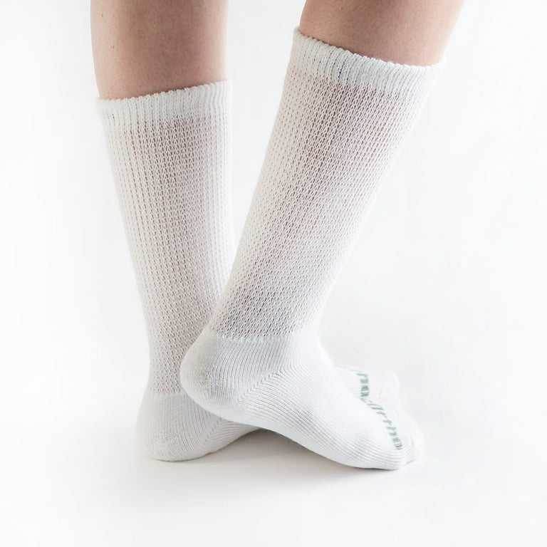  Dr. Comfort Calcetines altos para diabéticos, blancos, pequeños  (1 par) : Salud y Hogar
