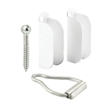 Hanger and Latch Set, 1-9/16 in. x 1-1/2 in., for use with Double Hung Wood Windows, 3/8 in., White