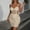 Beige, variant on Elegant Waist Detail Cutout Dress With Bodice And Strappy For Formal And Casual Occasions In Women's Casual Tennis Dress Red S