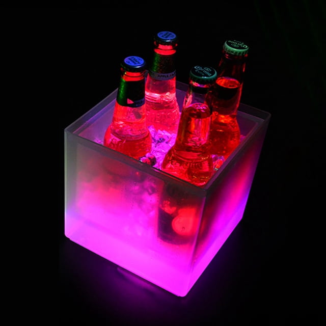 Cqxid Rack Under $20 Ice Bucket With LED Ice Bucket, Double Layer, For Beer, Summer Cooling