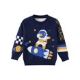 thumbnail image 2 of Boys Cartoon Knitted Sweater Kids Clothes, Space Astronaut Pattern, 2 of 6