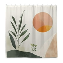 Yayeee Shower Curtain with Hooks 72"x72" Waterproof Fabric Bathroom Hanging Decor, Art Plant