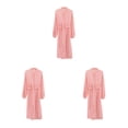thumbnail image 4 of yingyy 1/2/3/5 Femmes Printemps Style Décontracté Ouvert devant Vêtements de Nuit Filles Simple Robe de Nuit à Manches Longues Vêtements de Pyjama Maison Rose P 3 Pcs, 4 of 6