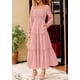 thumbnail image 2 of Vestido PRETTYGARDEN 2025 de Manga Larga con Fruncido y Volantes Rosa Talla L, 2 of 7
