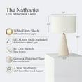thumbnail image 3 of Brightech Nathaniel 20" Cement LED Table Lamp - Sleek Minimalist Design with Cream Cotton Drum Shade - Eco-Friendly, Energy-Efficient Light for Urban and Coastal Decor, 3 of 9