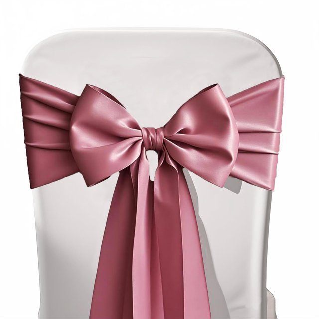 Fajas de silla WENSINL Dusty Rose satinadas, 50 unidades, 18 x 275 cm