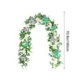 thumbnail image 3 of Moocorvic Artificial Rose Garland, 6.56 FT Floral Greenery Garland with Mixed Rose Flowers and Green Leaves for Wedding Dining Table Home Party Decor(White), 3 of 7