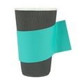 thumbnail image 2 of Restpresso Turquoise Paper Coffee Cup Sleeve - with Handle, Fits 12 / 16 / 20 oz Cups - 1000 count box, 2 of 11