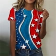 thumbnail image 2 of VerPetridure American Flag Stars Stripes Shirts for Women 4th of July Patriotic Shirt Cute Graphic Blouse USA Flag Tops Summer Tee, 2 of 4