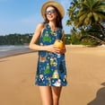 thumbnail image 3 of Fotbe Different Cats Christmas Vestido de Verano sin Mangas para Mujer – Vestido Midi Línea A, Estilo Camiseta Floral, Vestido Playero Casual y Fluido, 3 of 7