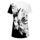 thumbnail image 5 of Blusas de Manga Corta para las Mujeres Botón Impreso Cuello Redondo Top Casual, Blusas para las Mujeres Casual, 5 of 5