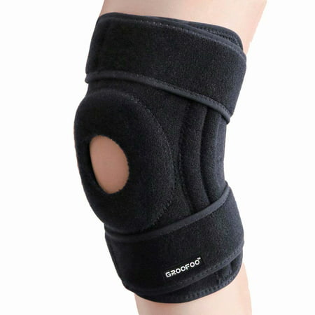 GROOFOO Knee Brace Support, Open Patella Stabilizer for Men & Women, Adjustable Compression Wrap for Meniscus Tear, Arthritis, Acl tear, Bursitis, Joint Pain Relief, Injury (Best Running Shoes For Meniscus Injury)