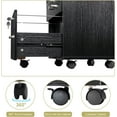 thumbnail image 5 of Bonnlo 26" H 3 Drawer File Cabinet with Lock, Rolling File Cabinet Under Desk, Mobile File Cabinets for Home Office, Wood Black File Cabinet Printer Stand for Letter Size Hanging/Manila File Folders, 5 of 18