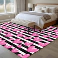 thumbnail image 4 of Valentines Day Area Rugs 8'x10', Washable Small Throw Rugs for Living Room Patio, Pink Love Hearts Romantic Black Stripes Indoor Outdoor Rug Non-Slip Low Pile Carpet Runner Reversible Floor Mats, 4 of 8