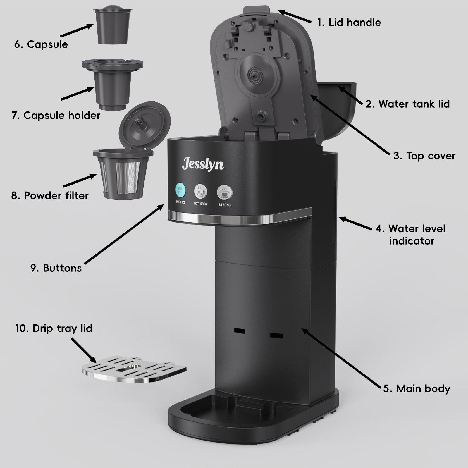 Jesslyn Single Serve Coffee Maker With K-Cup & Ground Coffee photo 8