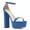 Blue, variant on FSJ Women Open Round Toe Platform Sandals Ankle Strap Block High Heels Sexy Cocktail Party Summer Shoes Size 8 Red