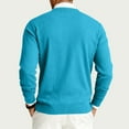thumbnail image 4 of CCRFTGI Mens Sweaters 2025 Fashion Big and Tall Ribbed Solid Color Sweater Lightweight Long Sleeve Crewneck Sweater Pullover Knit Sweater Top Cyan 4XL, 4 of 7