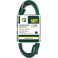 thumbnail image 1 of EP Rallonge Extérieure de 10 Pi - Câble Électrique Vert 16/3 SJTW avec Fiche à 3 Broches Mise à la Terre, 1 of 2