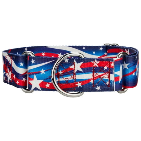 Designer Martingale Collars - Country Brook Petz™ 1 1/2 Inch Star Spangled Martingale Dog Collar