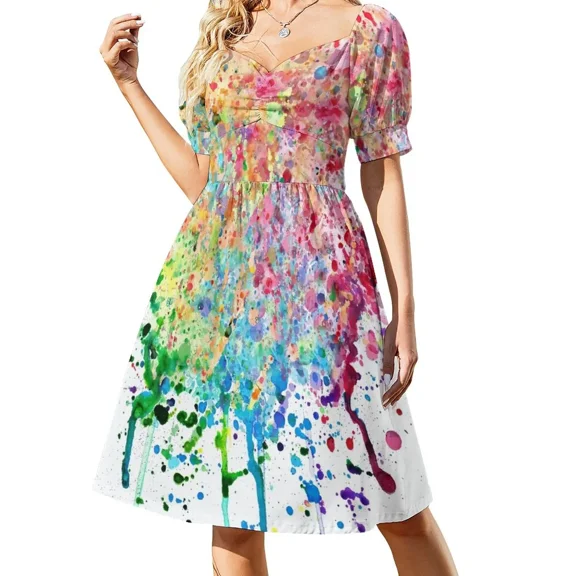 Paint Splatter Drip Sleeveless Dress dresses for women 2024 women dress