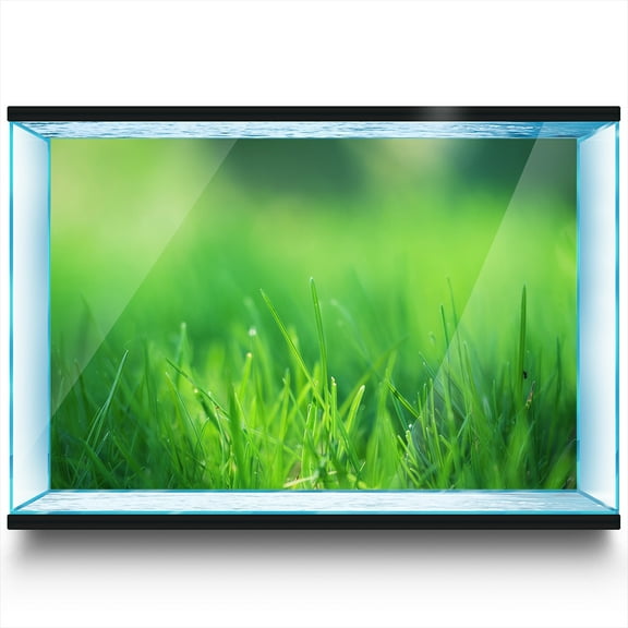 Aquarium Background Stickers - Grass Blade Green Nature - Fish Tank Reptile Terrarium Decor Poster