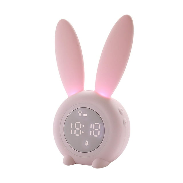 Reloj despertador digital NikouMX con forma de conejito para niños Durabilidad mejorada