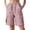 Pink, variant on Women's Cargo Shorts Cotton Linen Slit Pocket Loose Fashion Casual Linen Shorts for Women Black L
