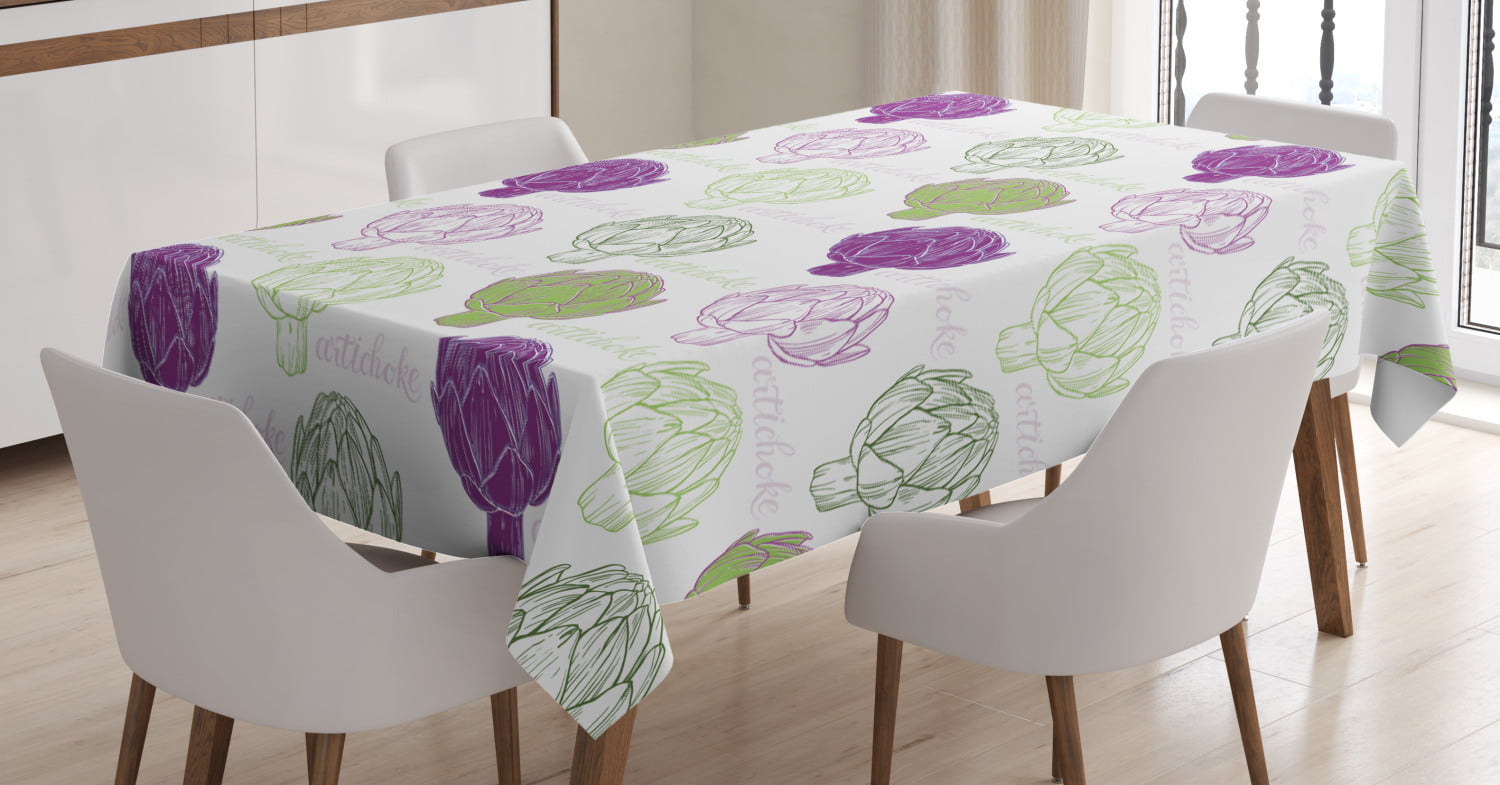 Rectangle Satin Table Cover Accent for Dining Room and Kitchen Ambesonne Watercolor Tablecloth Multicolor Hand Drawn Dogrose and Mushrooms Autumn Leaves Berries Amantias Nature Inspired 60 X 90