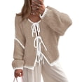 thumbnail image 1 of Suéter PRETTYGARDEN con Lazo Frontal, Tejido Grueso, Mangas Abullonadas, Talla M, 1 of 6