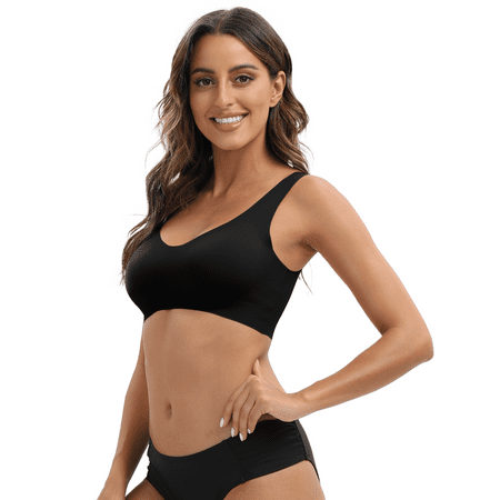

JOJOANS 1/2 Pack Women s Seamless Bra Thin Soft Comfort Wireless Bra for Women with Removable Pads