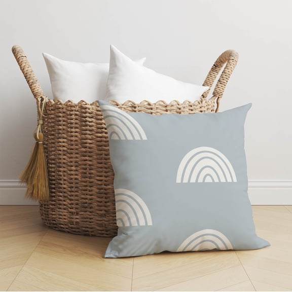 Bows Slate Blue Throw Pillow