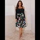 thumbnail image 4 of Vestido Floral de Corte A, Larga, Hombros Descubiertos y Corte Entallado para Mujer, y Otoño Negro S, 4 of 8