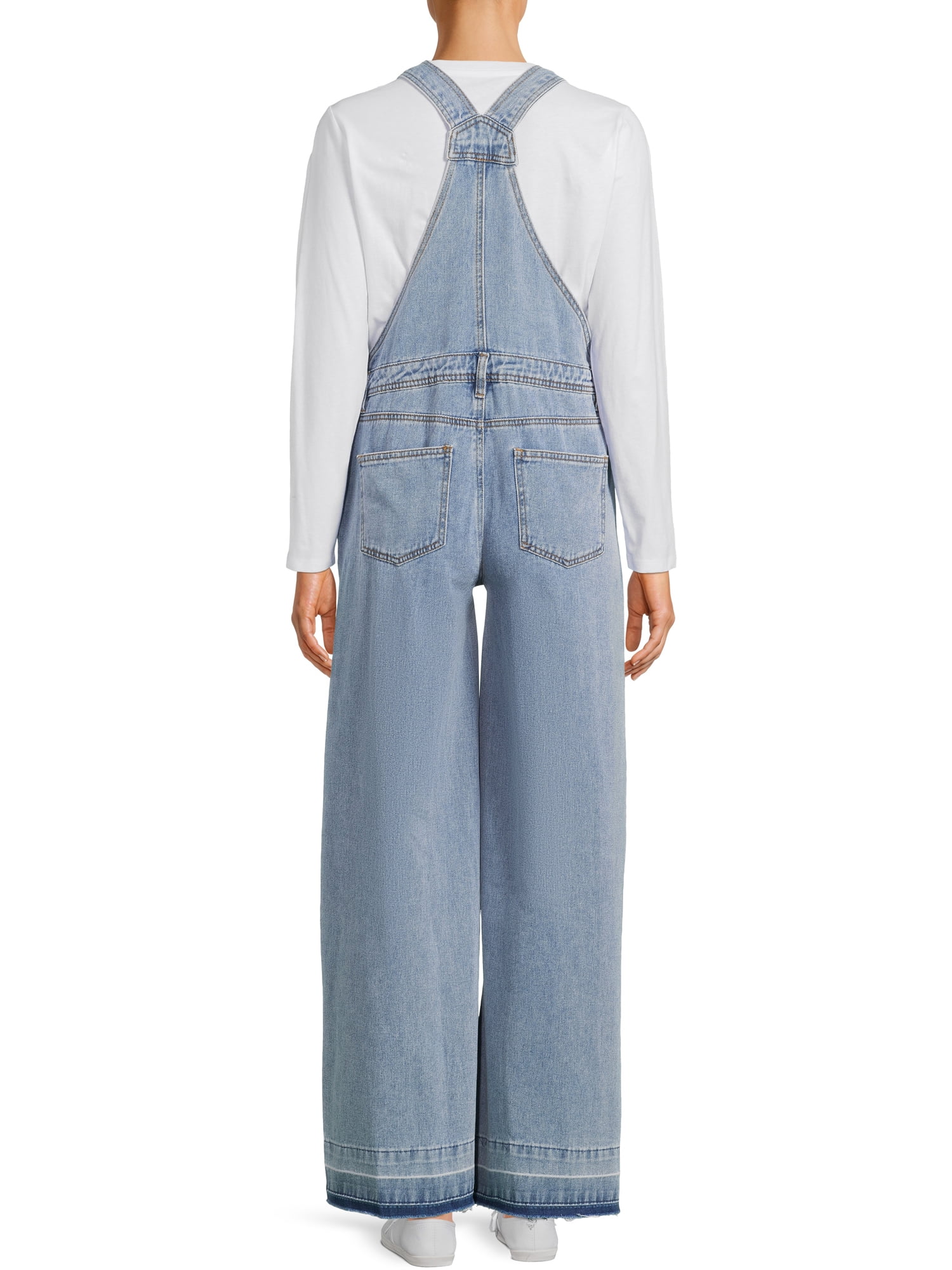 No Boundaries Juniors' Wide Leg Overalls
