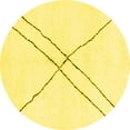 thumbnail image 1 of Ahgly Company Indoor Round Solid Yellow Modern Area Rugs, 8' Round, 1 of 4