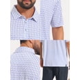 thumbnail image 7 of DARING DIVA Men's Printed Short Sleeve Lightweight Breathable Polo Shirts S Blue, 7 of 7