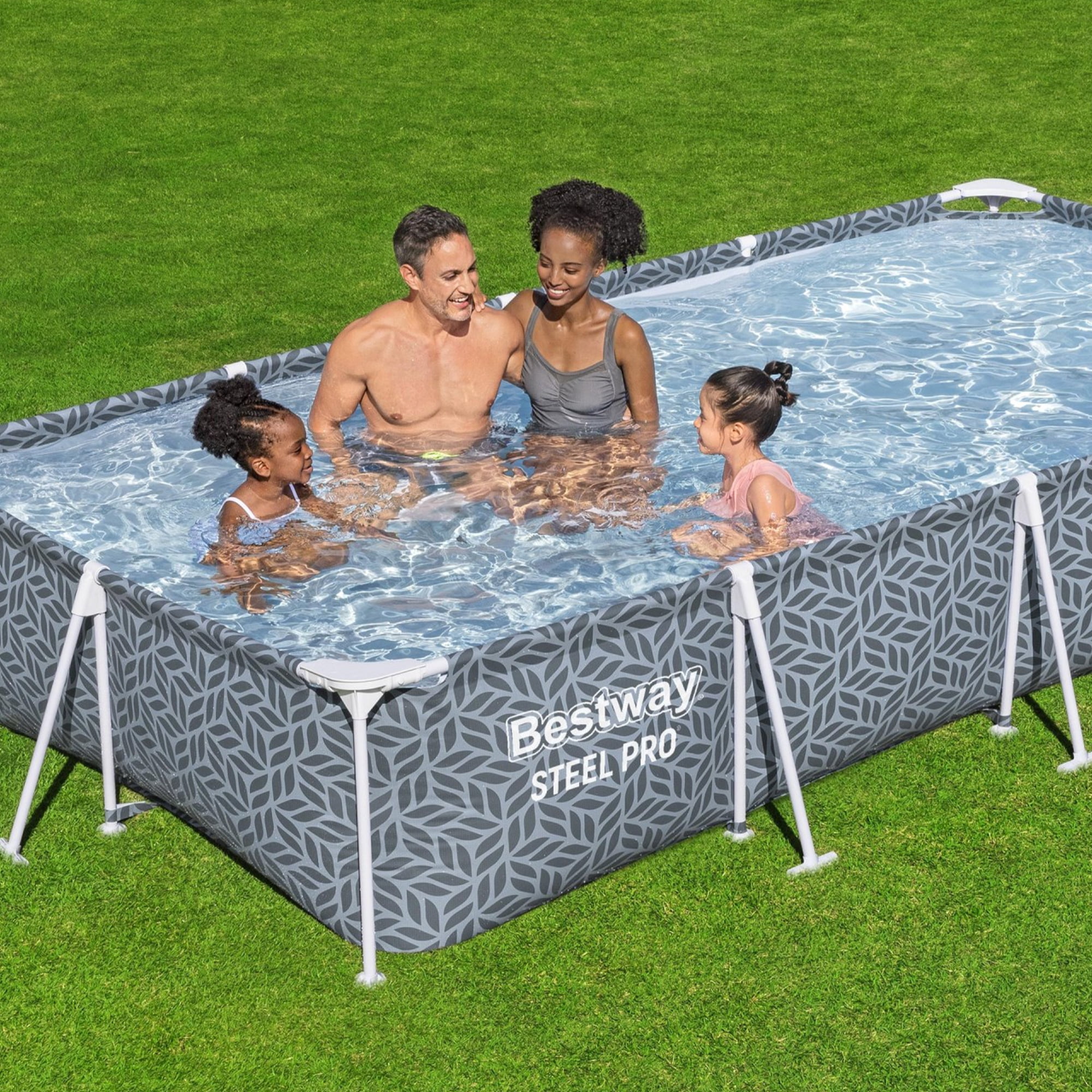 Bestway Steel Pro Rectangle Above Ground Pool Set, 12' x 6'7" x 26"