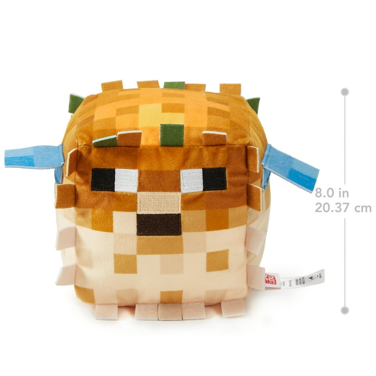 Minecraft Plush Pufferfish Toy, 8-inch Collectible Soft Doll