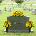 thumbnail image 4 of Sympathy Silks Artificial Cemetery Flowers - 2 Sunflower Bouquets & Cemetery Saddle For Outdoor Memorials, 4 of 5