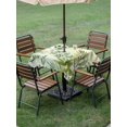 thumbnail image 4 of Outdoor Tablecloths with Umbrella Hole & Zipper, Green Blue Leaves 60x60 Inch Square Tablecloths, Summer Botanical Farmhouse Watercolor Leaf Waterproof Table Cloth, Patio/Pool/Picnic Table Covers, 4 of 8