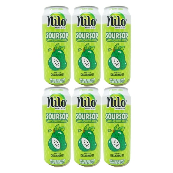 Nilo Guanabana Soursop Juice – Tropical Superfruit Drink - 16.57 FL OZ (6 Pack)