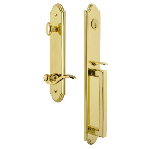 Grandeur Arcdgrbel_Eset_238_Rh Arc Solid Brass Rose Right Handed Keyed Entry Single