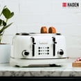 thumbnail image 6 of Haden Heritage 4 Slice Wide Slot Toaster & Coffee Maker, Ivory & Chrome, 6 of 9